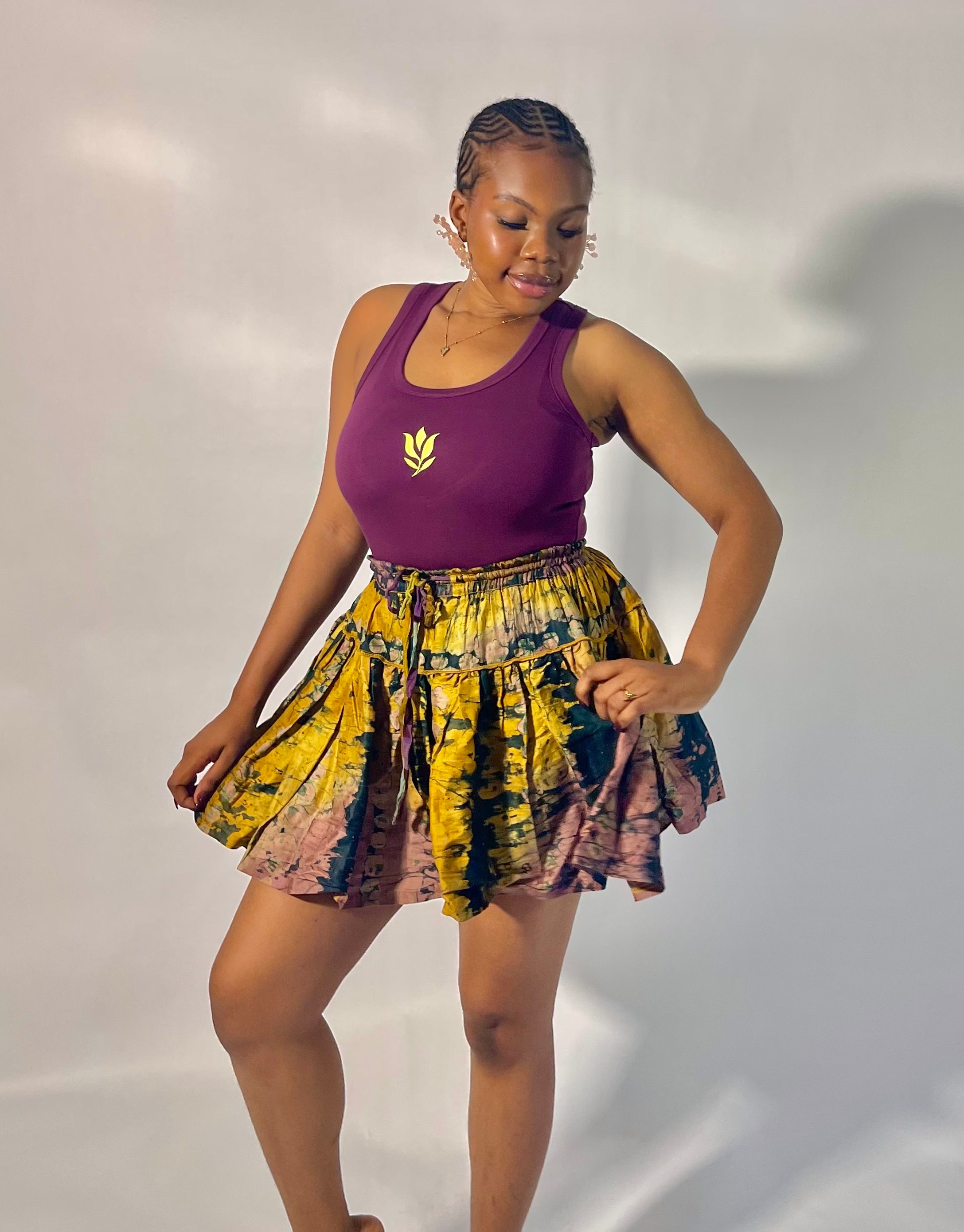 batik mustard skirt