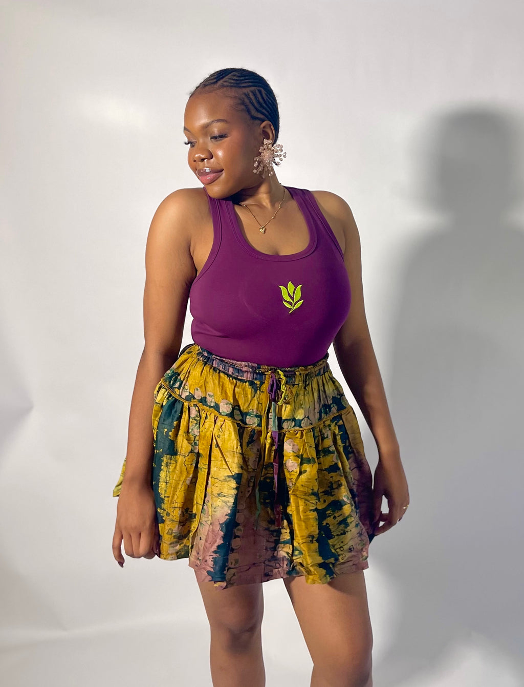 batik mustard skirt