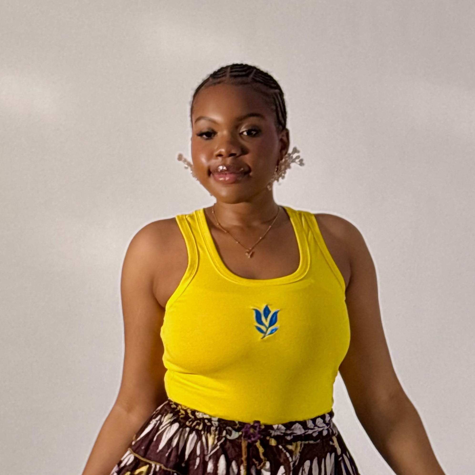 geometric print mini skirt