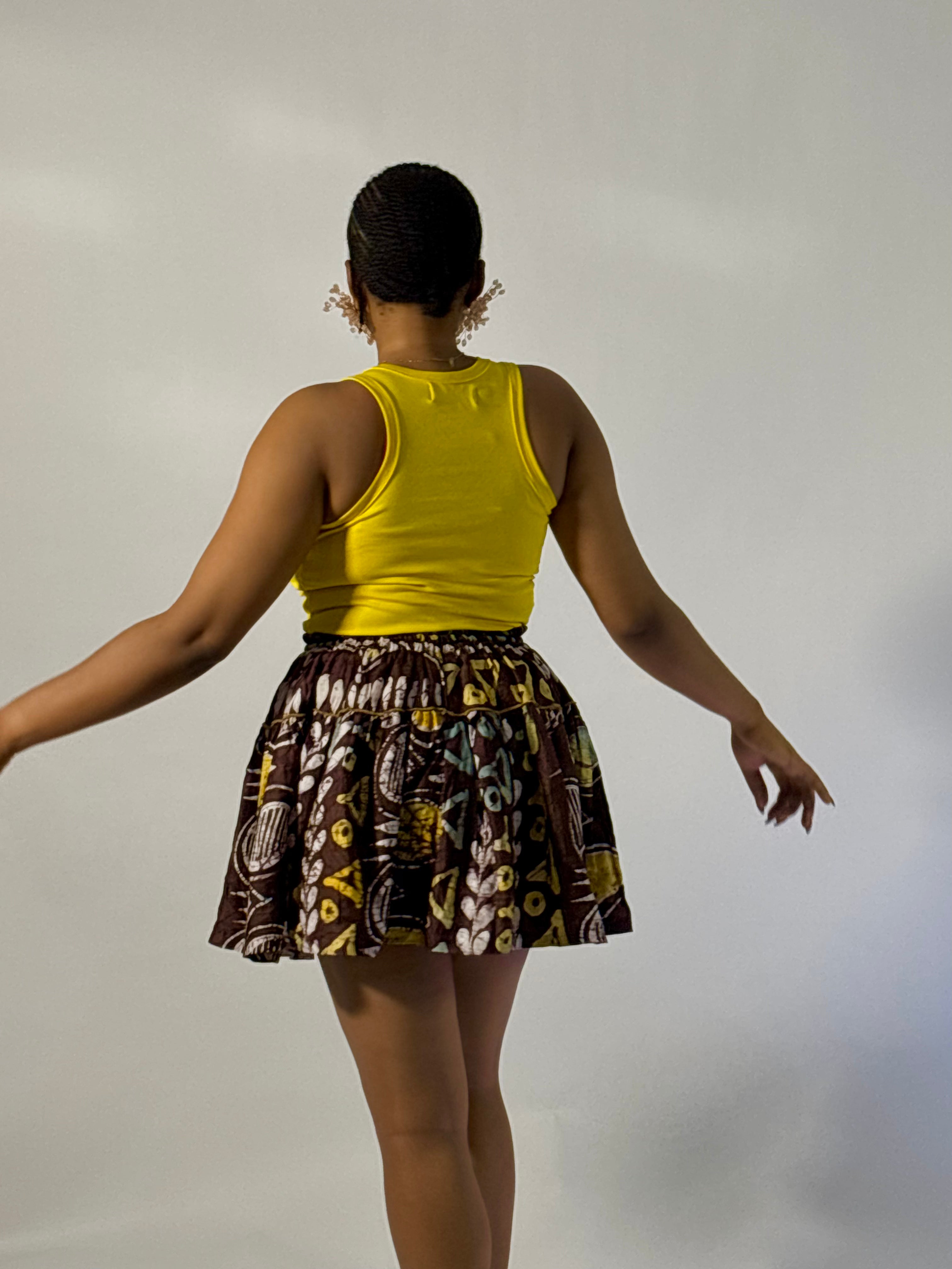 geometric print mini skirt